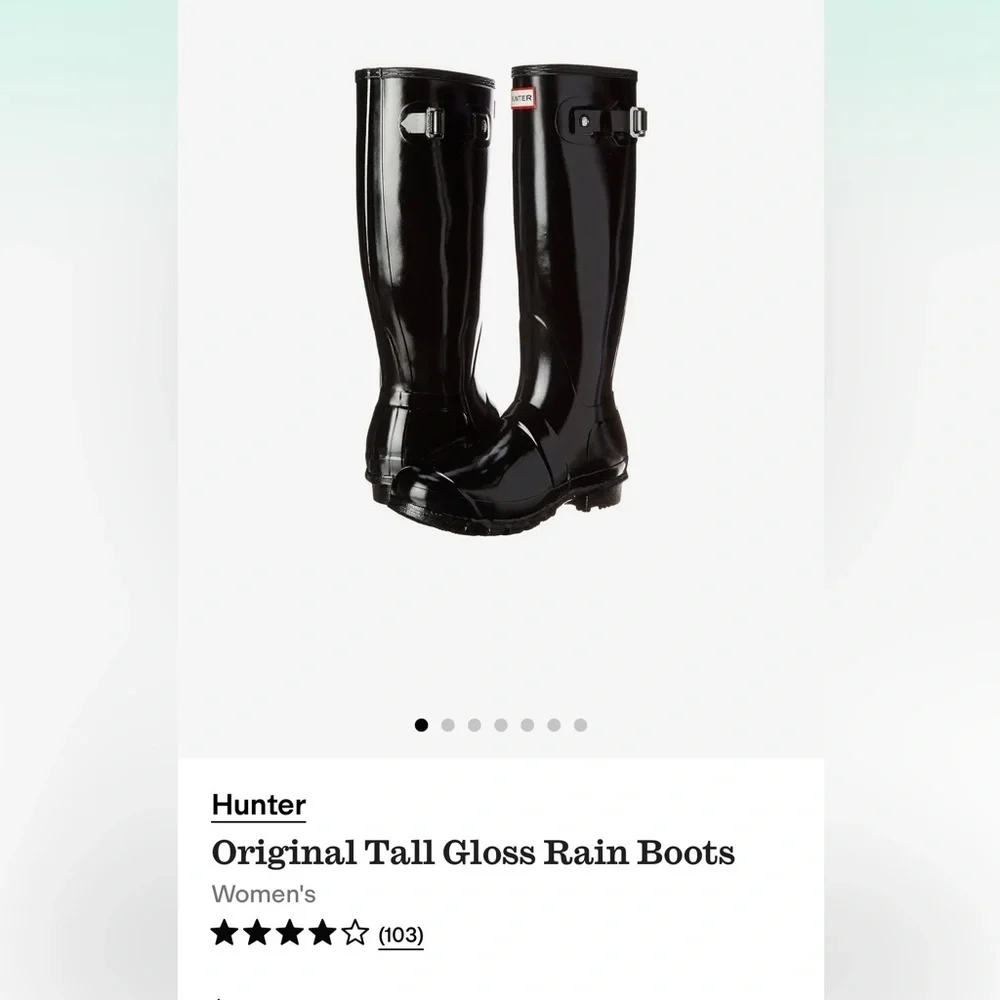 Hunter Glossy Black Knee-High Boots with Boot Liners